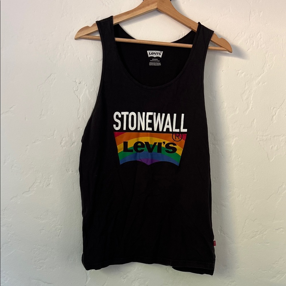 Levi's Black Tank with Rainbow Graphic